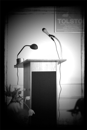 microphone and podium